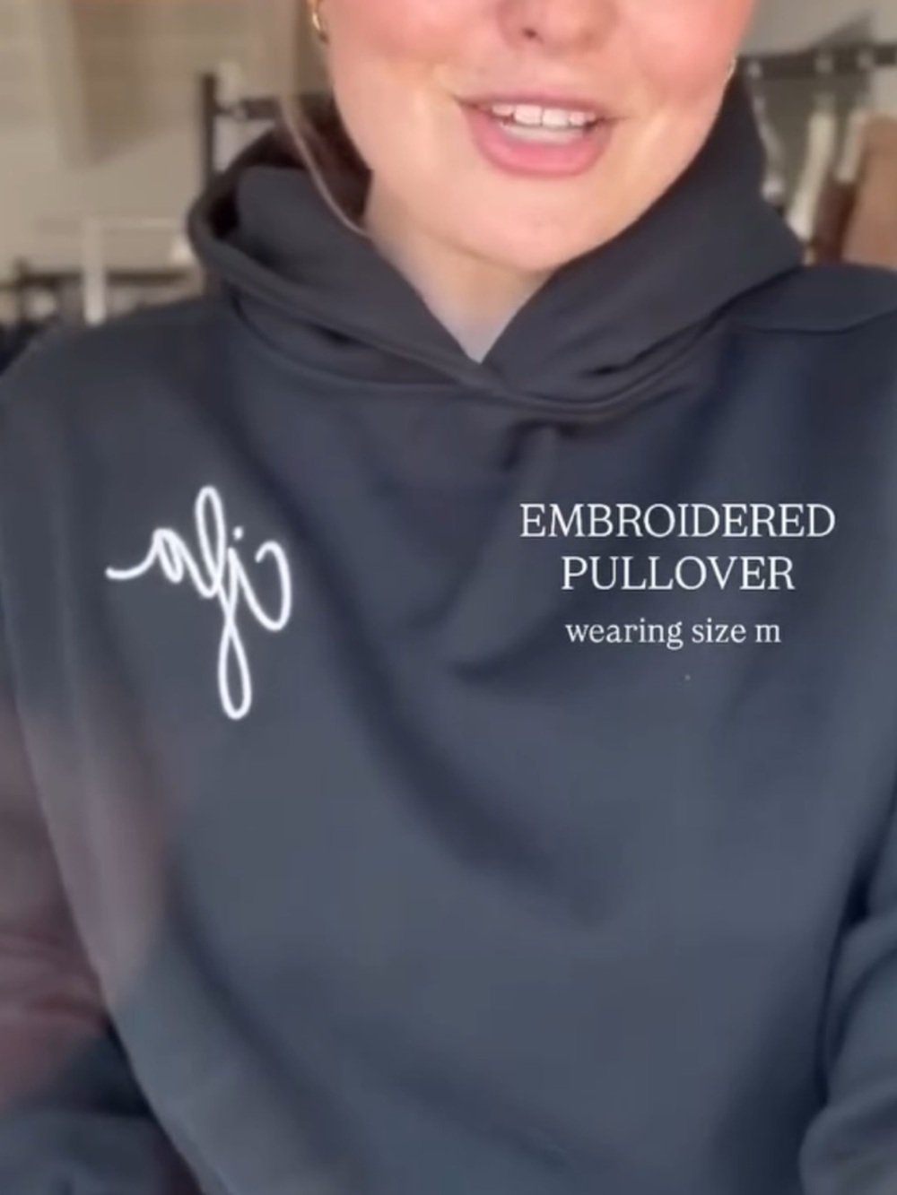 Carly Jean Los Angeles Black Embroidered Pullover Hoodie and Jogger Set